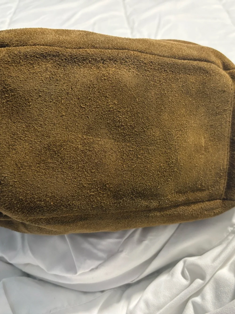 Etienne Aigner Brown Suede Shoulder Bag with Gold Hardware - Picture 3 of 13